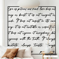 Minimalistic black and white Bible verse wallpaper for boho farmhouse style.