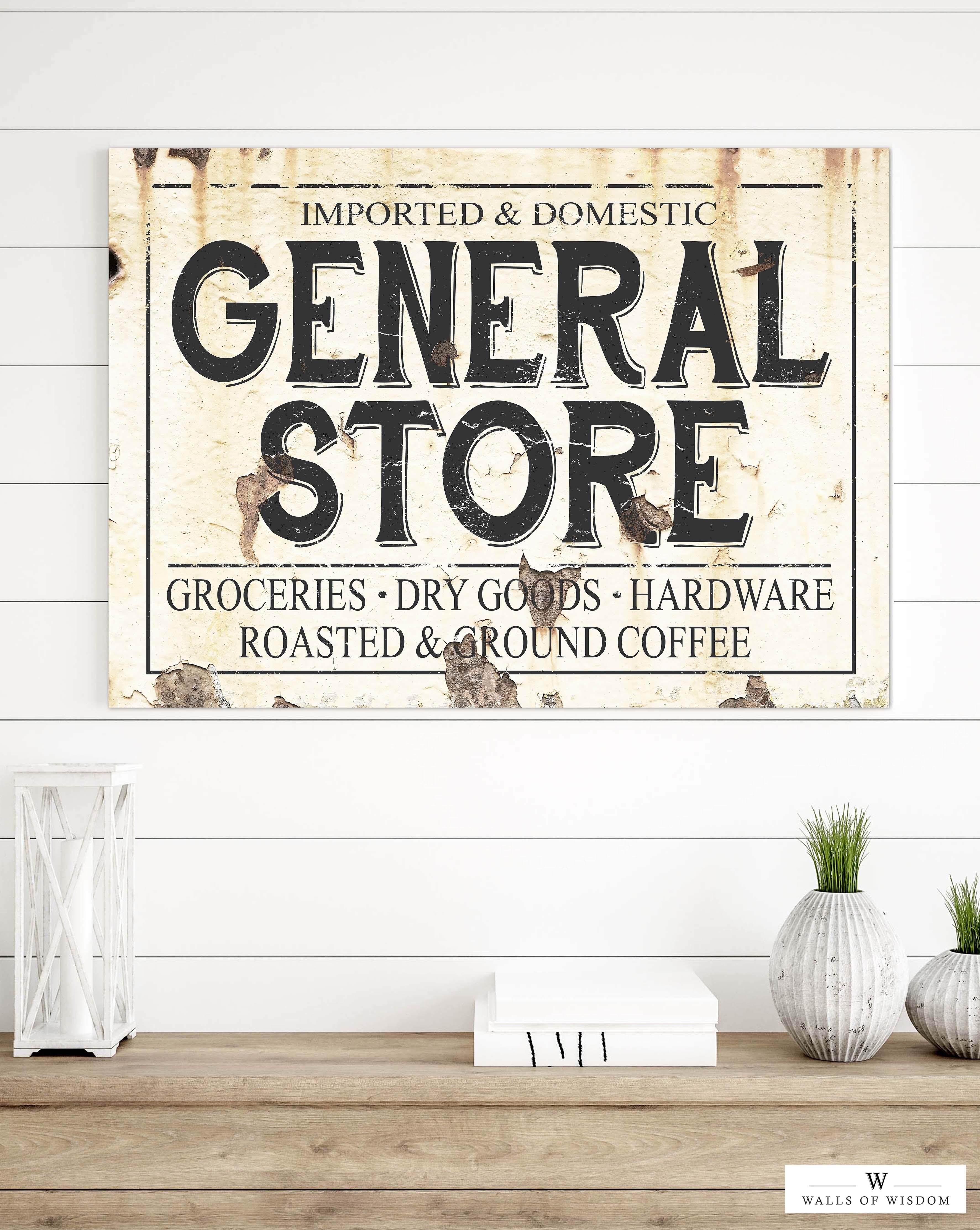 Kitchen store vintage signs