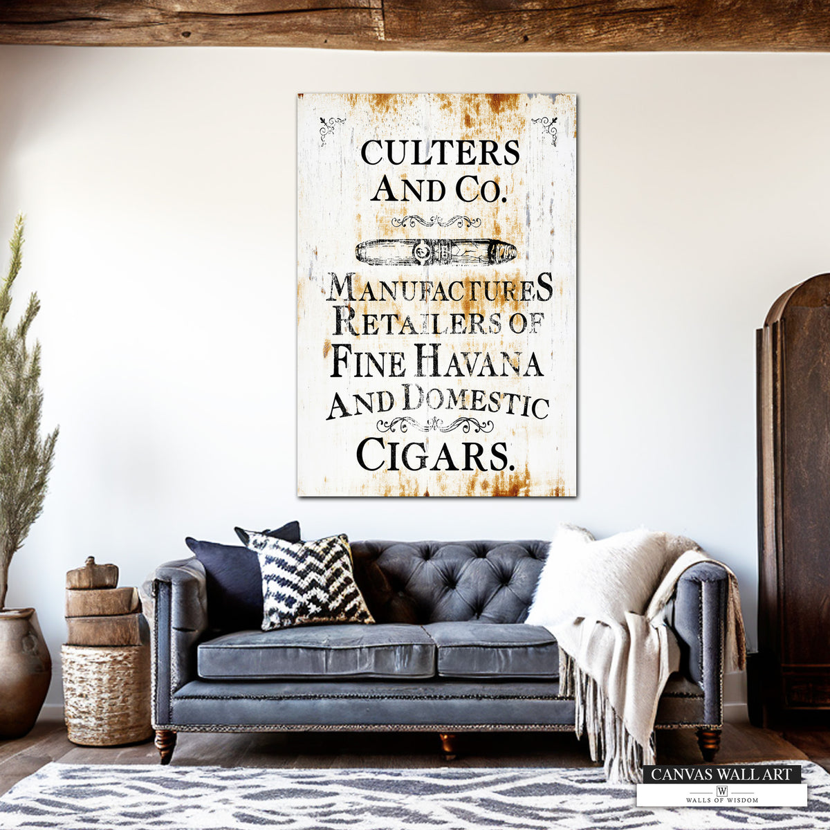 Large Canvas Wall Art for Cigar Lovers