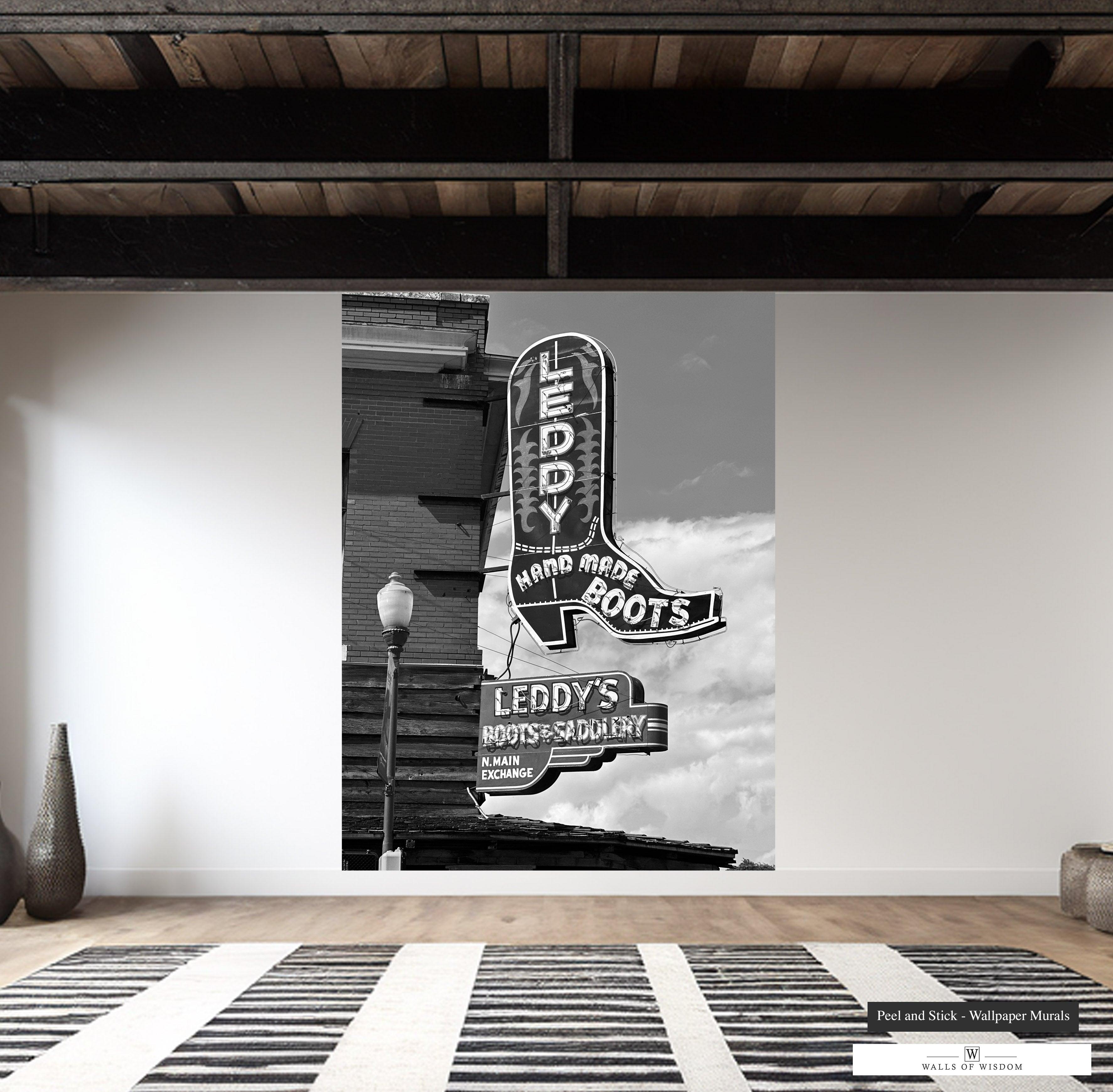 Fort Worth Black and White high quality Pictures | Black and White ranch hand neon sign Wall Art. Fort Worth Office Art