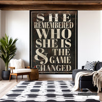 Inspirational peel and stick wallpaper mural with a vintage distressed metal look.