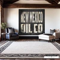 Affordable decorative sign with New Mexico oil heritage theme.