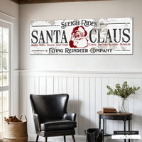 Western Christmas Decor Modern Farmhouse Santa Sign - Sleigh Rides Reindeer Wall Art