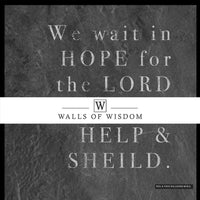 Inspirational scripture wall mural in slate for serene home ambiance