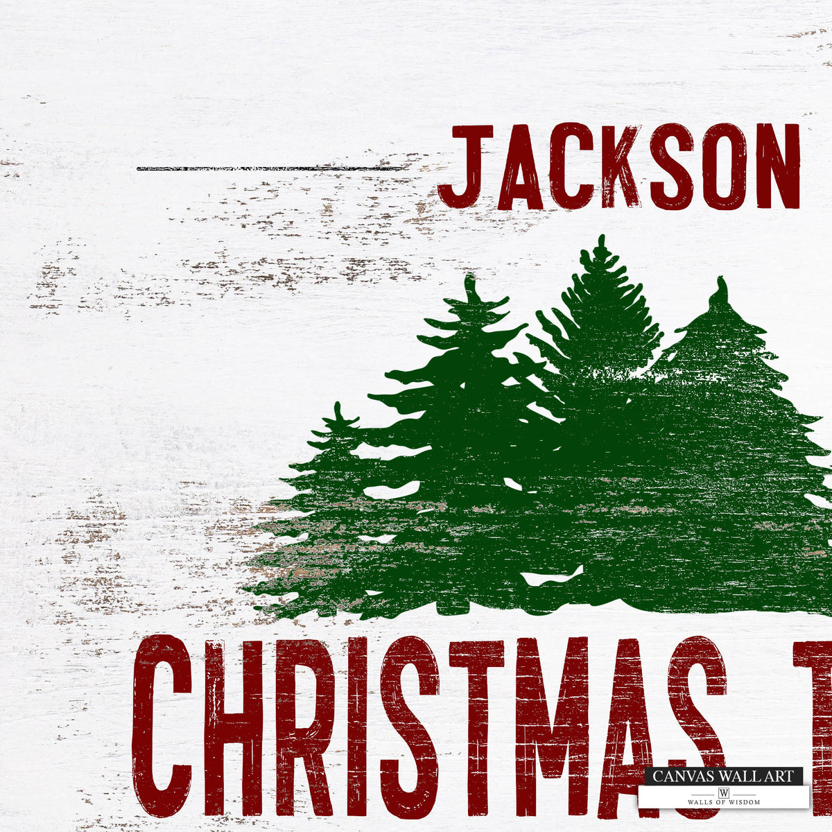 Christmas Tree Farm Decorative Sign - Custom Last Name Vintage-Style Holiday Decor