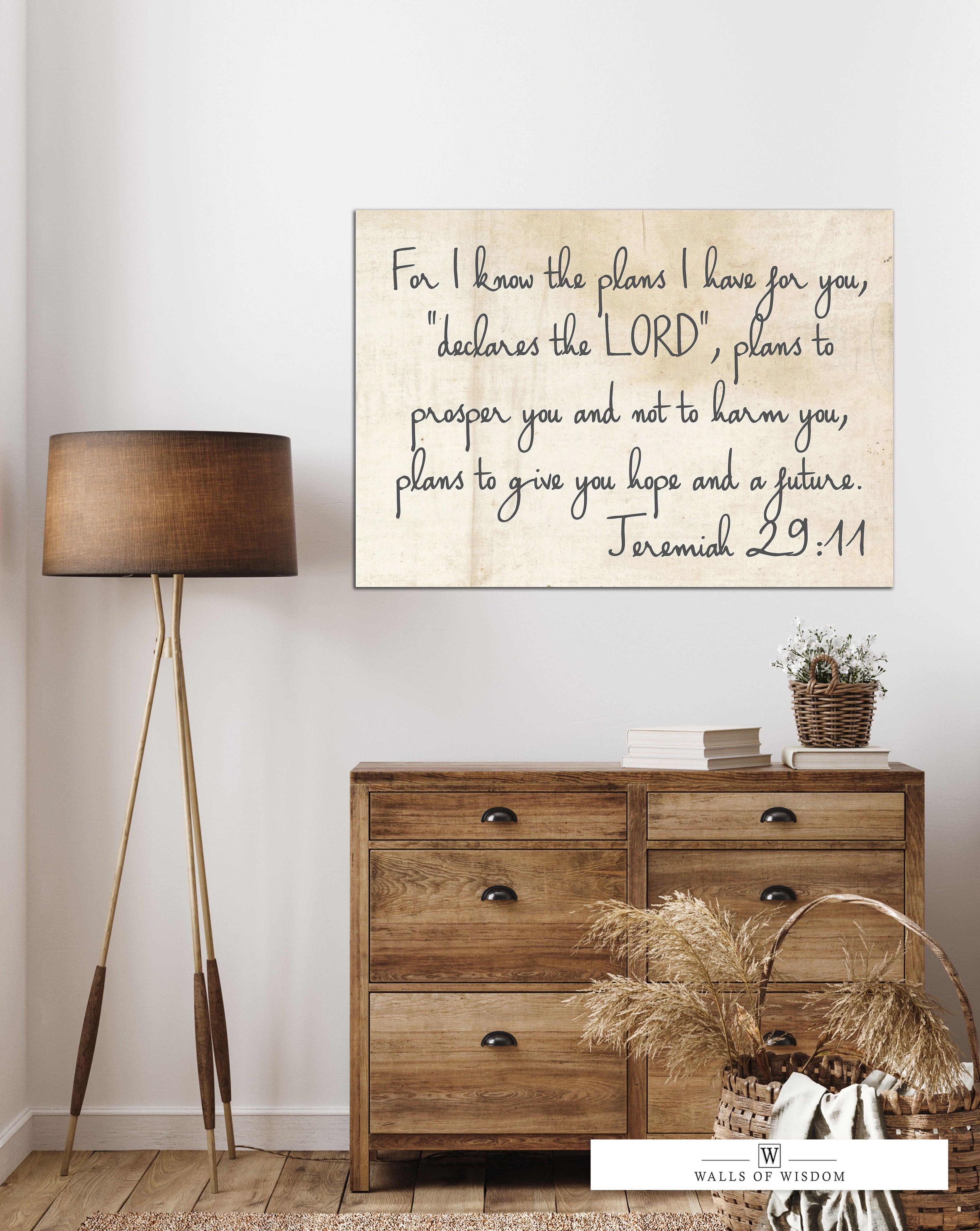 Jeremiah 29 11 Wall Art, For I Know The Plans I Have For You, Bible Verse Wall Art Nursery, online Religious Gifts For Kids, Antler Decor