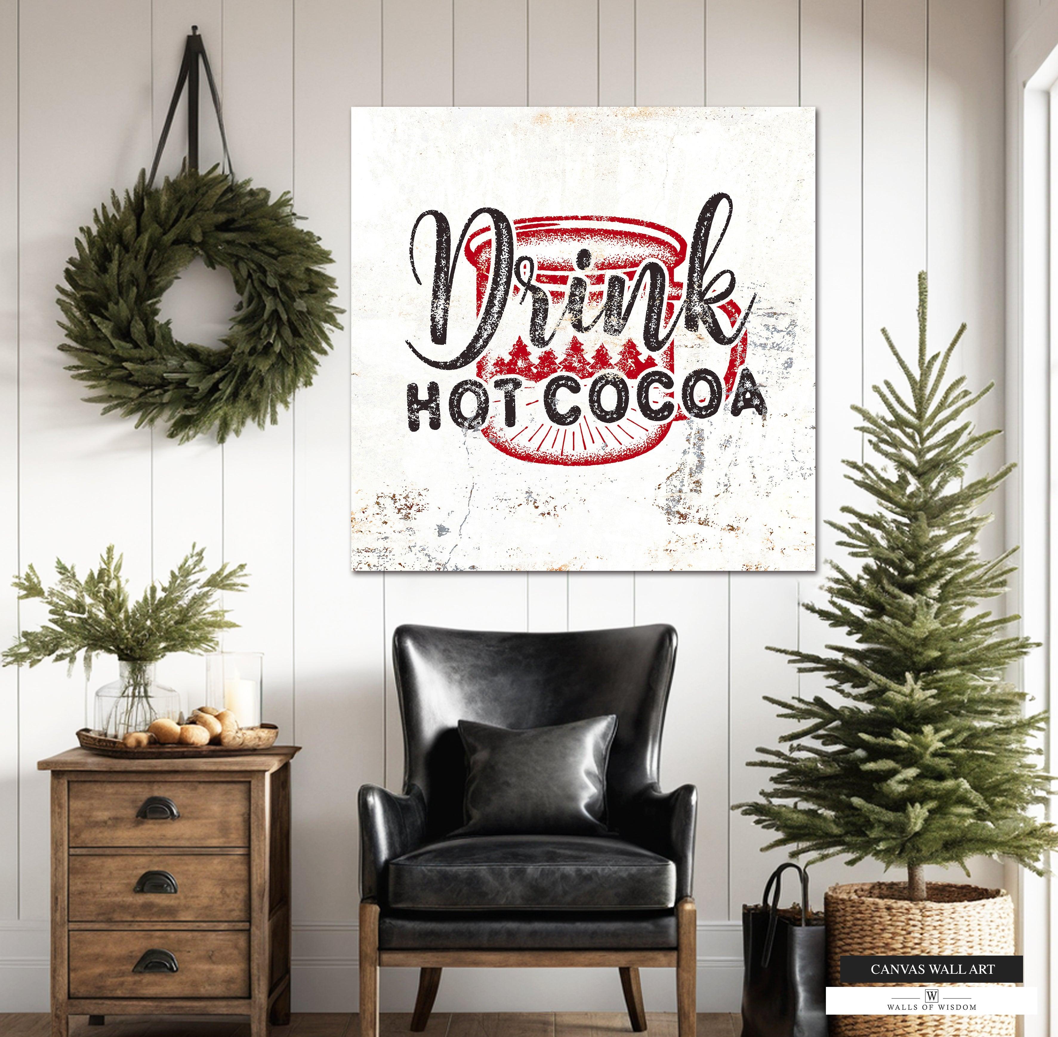 Farmhouse Sign | authentic Farmhouse HOT COCOA Sign | Wood Hot Cocoa Christmas Sign