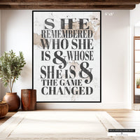 Large wall art print of Christian quote on rustic white brick