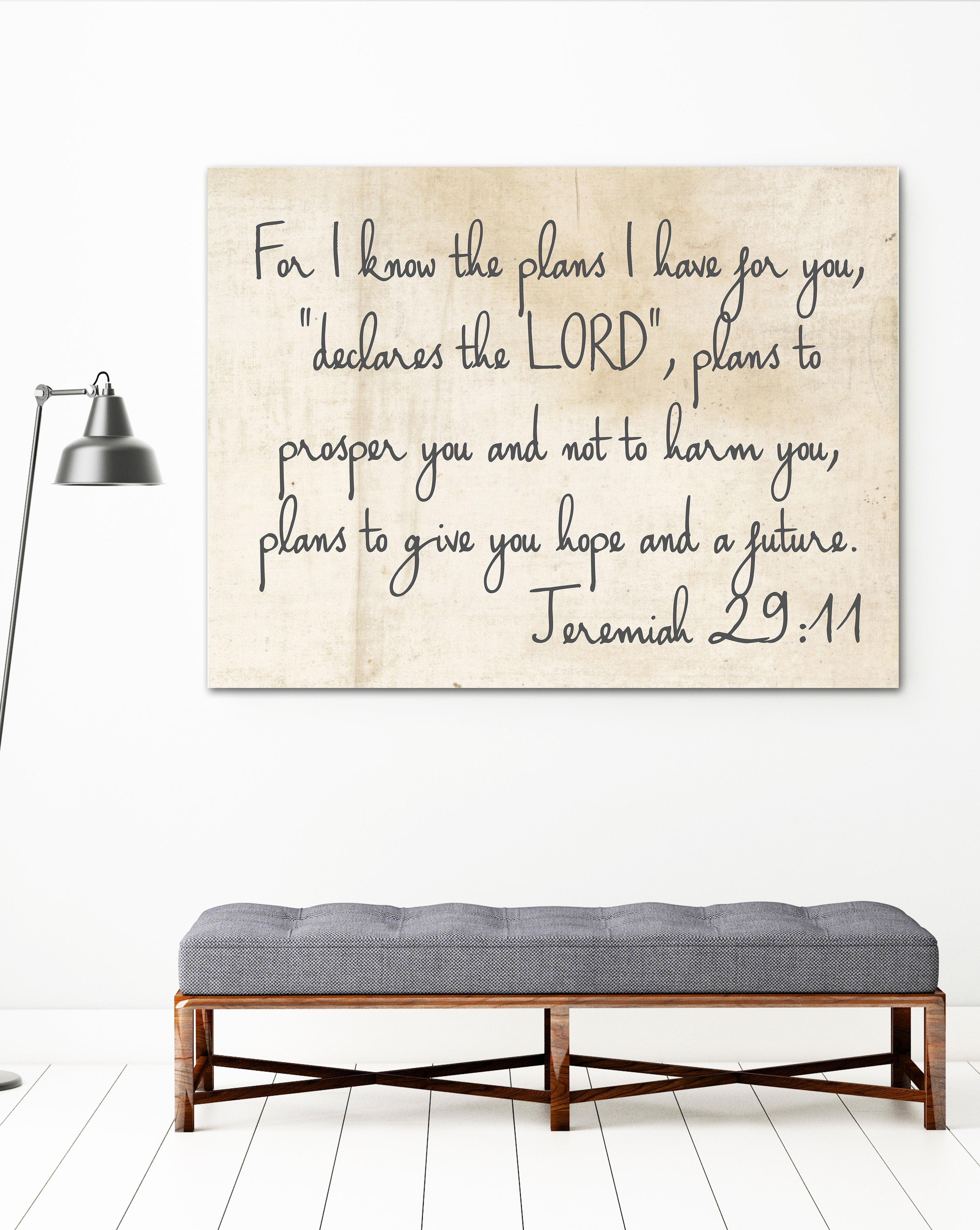 Jeremiah 29 11 Wall Art, For I Know The Plans I Have For You, Bible Verse Wall Art Nursery, online Religious Gifts For Kids, Antler Decor